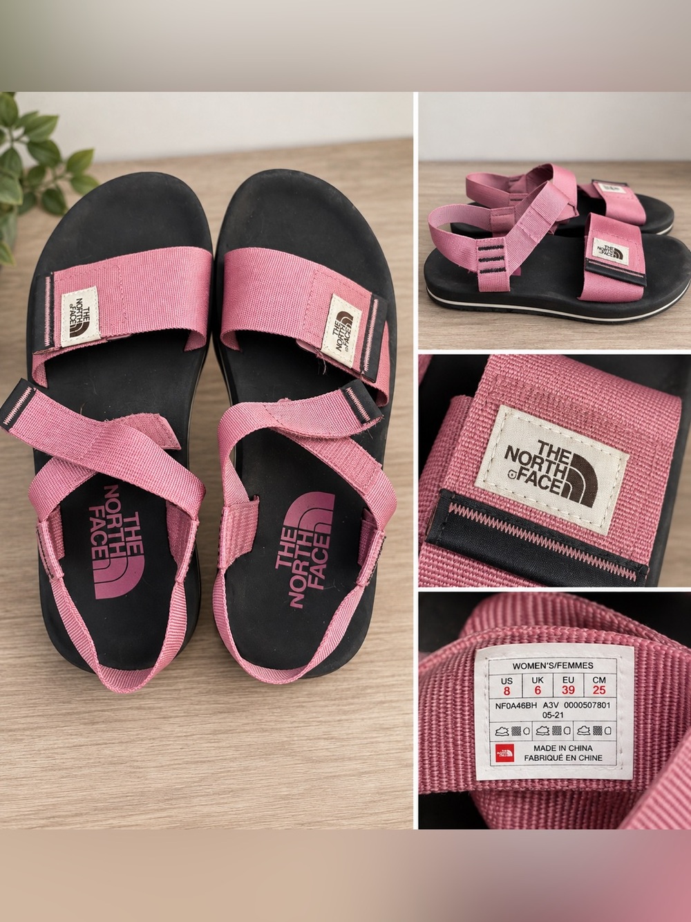 The North Face size 8 Pink Adjustable Strap Sandals